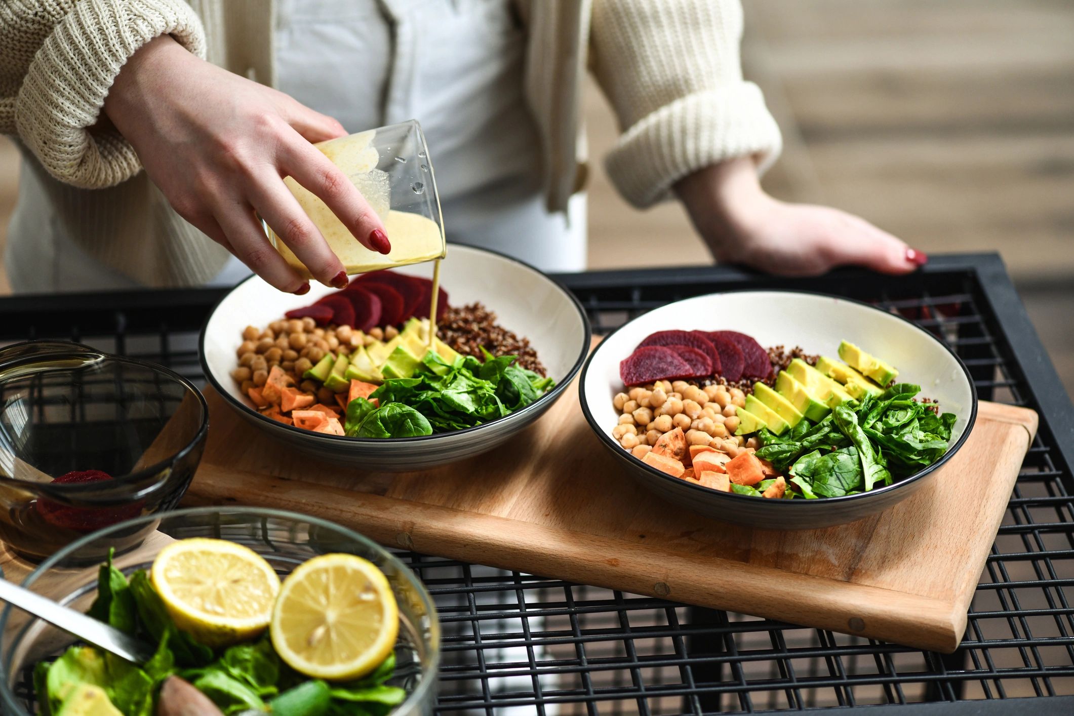 Healthy meal prep bowls, vibrant and fresh