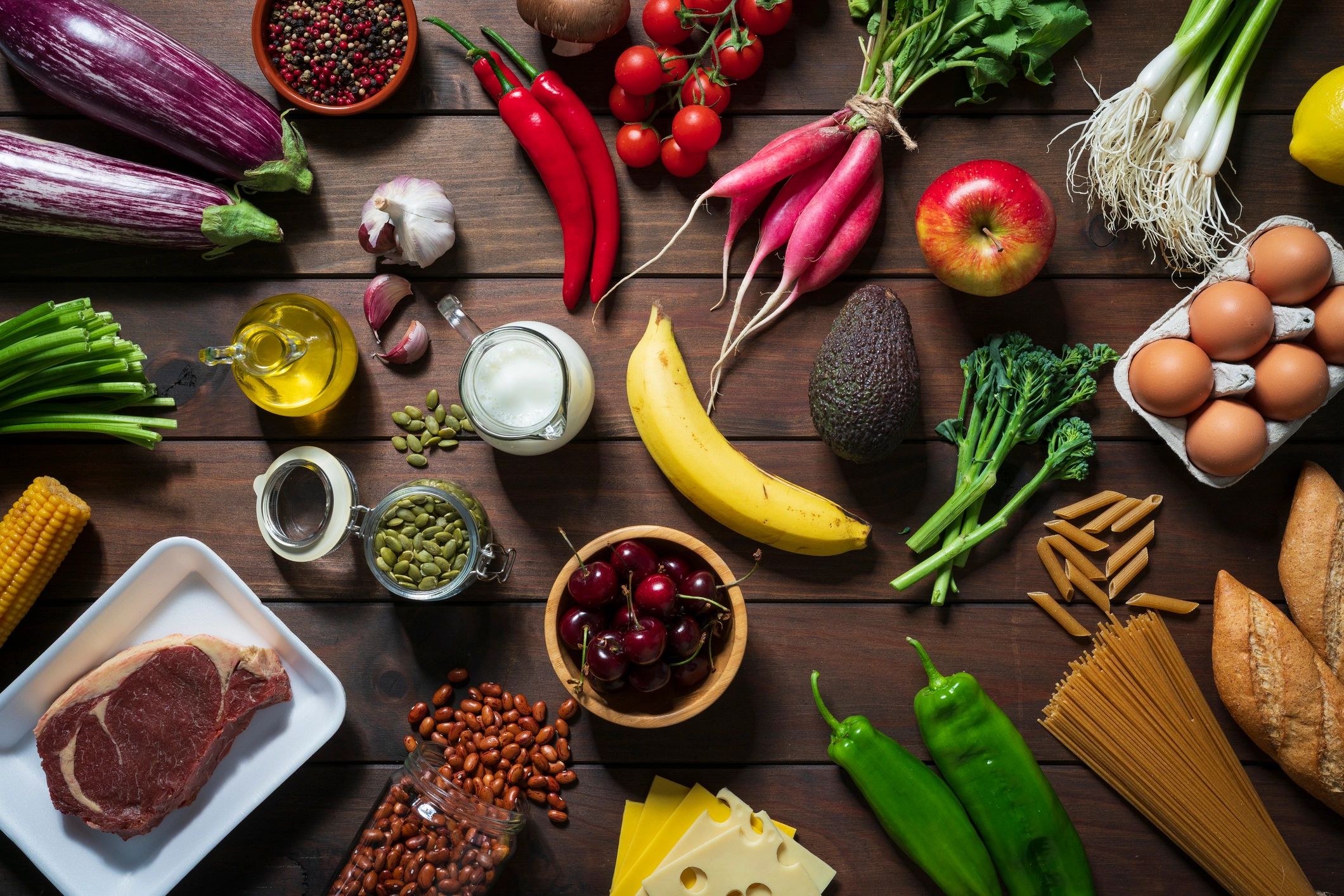 Fresh ingredients for healthy meal prep